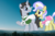 Size: 1920x1280 | Tagged: safe, artist:thegiantponyfan, jet set, upper crust, pony, unicorn, g4, female, giant pony, giantess, highrise ponies, irl, macro, male, mare, mountain, mountain range, photo, ponies in real life, shipping, stallion, straight, upperset