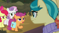 Size: 1920x1080 | Tagged: safe, screencap, apple bloom, aunt holiday, auntie lofty, scootaloo, sweetie belle, pony, g4, the last crusade, cutie mark crusaders
