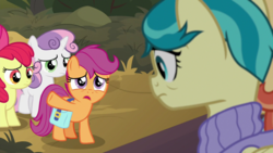Size: 1920x1080 | Tagged: safe, screencap, apple bloom, aunt holiday, auntie lofty, scootaloo, sweetie belle, pony, g4, the last crusade, cutie mark crusaders