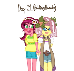 Size: 1800x1710 | Tagged: safe, artist:ktd1993, gloriosa daisy, vignette valencia, equestria girls, g4, 1, 30 day otp challenge, crack shipping, female, gloriette, holding hands, lesbian, shipping