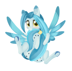 Size: 1024x1002 | Tagged: safe, artist:dusthiel, oc, oc only, pegasus, pony, blushing, covering, ear fluff, female, looking at you, mare, simple background, solo, tail covering, tail ring, transparent background, underhoof