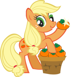 Size: 866x944 | Tagged: safe, alternate version, edit, applejack, earth pony, pony, g4, female, mare, persimmon, simple background, solo, transparent background