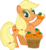 Size: 866x944 | Tagged: safe, alternate version, edit, applejack, earth pony, pony, g4, female, mare, persimmon, simple background, solo, transparent background