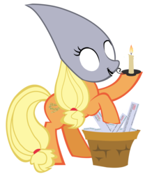 Size: 2646x3178 | Tagged: safe, alternate version, applejack, earth pony, pony, g4, 4chan, anonymous, candlejack, exploitable meme, female, high res, meme, simple background, solo, transparent background