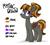 Size: 1200x1091 | Tagged: safe, artist:flutterthrash, oc, oc only, oc:mythic dawn, bat pony, pony, bat pony oc, commission, fangs, hair tie, looking at you, ponytail, purple eyes, reference sheet, simple background, smiling, solo, standing, white background