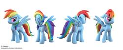 Size: 1969x800 | Tagged: safe, artist:andrew hickinbottom, rainbow dash, pony, g4, 3d, 3d model, female, solo