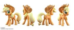 Size: 1969x800 | Tagged: safe, artist:andrew hickinbottom, applejack, earth pony, pony, g4, 3d, 3d model, cowboy hat, female, hat, mare, simple background, solo, white background
