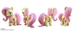 Size: 1969x800 | Tagged: safe, artist:andrew hickinbottom, fluttershy, pony, g4, 3d, 3d model, female, solo
