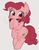 Size: 800x1024 | Tagged: safe, artist:manachaaaaaaaa, pinkie pie, earth pony, pony, g4, bipedal, clothes, cute, diapinkes, female, gray background, looking at you, mare, scarf, simple background, solo