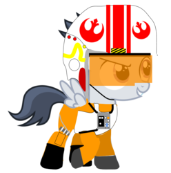 Size: 713x720 | Tagged: safe, artist:frownfactory, artist:jawsandgumballfan24, edit, rumble, pegasus, pony, g4, clothes, colt, cosplay, costume, foal, luke skywalker, male, rebel alliance, solo, star wars, x-wing pilot