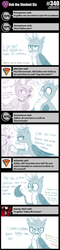 Size: 800x3329 | Tagged: safe, artist:sintakhra, gallus, silverstream, classical hippogriff, griffon, hippogriff, tumblr:studentsix, g4, angry, cute, fourth wall, implied ocellus, implied sandbar, implied smolder, implied yona, looking at you, offscreen character, pushing, pushing away, shipping denied, shocked, stair keychain