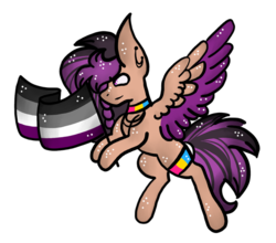 Size: 600x528 | Tagged: safe, artist:hunterthewastelander, oc, oc only, pegasus, pony, asexual pride flag, flag, pegasus oc, pride, simple background, solo, transparent background, two toned wings, wings, ych result