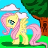 Size: 96x96 | Tagged: safe, artist:fizzyrox, pegasus, pony, cloud, female, mare, pixel art, solo, tree