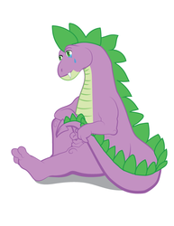 Size: 612x792 | Tagged: safe, artist:samoht-lion, spike, dragon, g4, crying, male, simple background, sitting, solo, white background