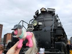 Size: 3648x2736 | Tagged: safe, artist:lonewolf3878, steamer (g1), earth pony, pony, g1, big brother ponies, hat, high res, irl, locomotive, male, photo, steam locomotive, toy, train