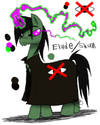 Size: 400x500 | Tagged: safe, artist:didun850, oc, oc only, oc:elude, pony, unicorn, cloak, clothes, dark magic, glowing horn, horn, magic, male, reference sheet, simple background, solo, stallion, story included, telekinesis, transparent background, unicorn oc