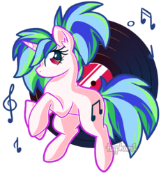 Size: 1200x1300 | Tagged: safe, artist:tuppkam1, dj pon-3, vinyl scratch, pony, g4, alternate hairstyle, female, music notes, simple background, solo, transparent background