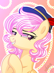 Size: 2180x2910 | Tagged: safe, artist:domina-venatricis, oc, oc only, earth pony, pony, bust, female, hat, high res, mare, portrait, solo