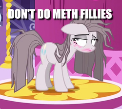 Size: 820x729 | Tagged: safe, pinkie pie, g4, yakity-sax, caption, image macro, implied drug use, not even once, text