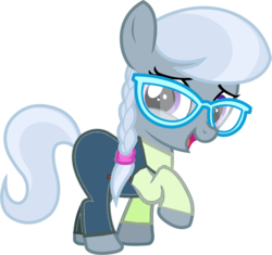 Size: 1280x1203 | Tagged: safe, edit, editor:crisx284, silver spoon, earth pony, pony, g4, braid, clothes, digimon, digimon tamers, female, filly, glasses, mako (digimon), raised hoof