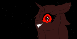 Size: 683x343 | Tagged: safe, oc, oc only, pony, unicorn, evil, female, ms paint, red eyes, space