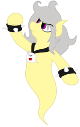 Size: 1293x2048 | Tagged: safe, artist:spk, oc, oc only, oc:spokey, ghost, ghost pony, pony, jewelry, necklace, show accurate, simple background, solo, spiked wristband, wristband