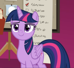 Size: 640x584 | Tagged: safe, screencap, twilight sparkle, alicorn, pony, g4, the summer sun setback, confident, cropped, female, lidded eyes, mare, smiling, solo, twilight sparkle (alicorn)