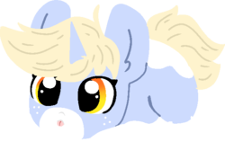 Size: 595x444 | Tagged: safe, artist:nootaz, oc, oc only, oc:nootaz, pony, unicorn, crouching, female, mare, simple background, solo, tongue out, transparent background