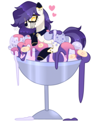 Size: 3218x4000 | Tagged: safe, artist:sugaryicecreammlp, oc, oc only, oc:hiree, pegasus, pony, female, food, ice cream, mare, micro, ponies in food, simple background, solo, transparent background
