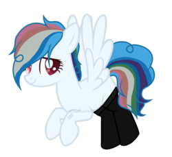 Size: 1024x939 | Tagged: safe, artist:seaswirlsyt, oc, oc only, oc:fluffy wings, pegasus, pony, clothes, female, mare, offspring, parent:high winds, parent:rainbow dash, simple background, socks, solo, transparent background