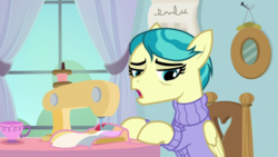 Size: 1920x1080 | Tagged: safe, screencap, auntie lofty, pony, g4, the last crusade, female, sewing machine, solo
