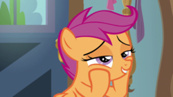 Size: 1920x1080 | Tagged: safe, screencap, scootaloo, pony, g4, the last crusade, female, half-closed eyes, solo