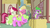 Size: 1280x720 | Tagged: safe, screencap, daisy, flower wishes, lily, lily valley, roseluck, spike, g4, the cutie pox, eyes closed, flower trio, hay bale, ponyville