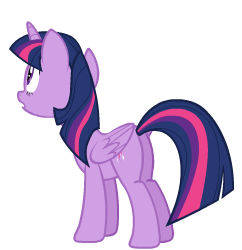 Size: 242x250 | Tagged: safe, artist:sasha-flyer, twilight sparkle, alicorn, pony, g4, testing testing 1-2-3, angry, animated, animated png, apng for breezies, butt, female, mare, plot, simple background, solo, talking, transparent background, twibutt, twilight sparkle (alicorn)