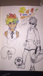 Size: 1080x1920 | Tagged: artist needed, safe, rainbow dash, human, g4, converse, female, football, humanized, shoes, sketch, solo, sports, sunglasses, traditional art