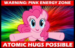 Size: 1463x947 | Tagged: safe, artist:kayman13, artist:loboguerrero, pinkie pie, pony, g4, cute, diapinkes, female, imminent hape, incoming hug, it's coming right at us, solo