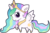 Size: 4554x3031 | Tagged: safe, artist:squeemishness, princess celestia, alicorn, pony, g4, chibi, crown, cute, cutelestia, female, hoof shoes, jewelry, mare, peytral, regalia, simple background, smiling, solo, spread wings, transparent background, wings