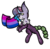 Size: 400x388 | Tagged: safe, artist:hunterthewastelander, oc, oc only, original species, bisexual pride flag, curved horn, flag, horn, pride, scorpion tail, solo, ych result