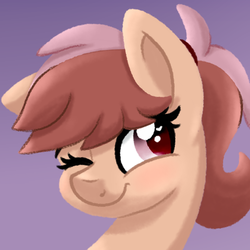 Size: 550x550 | Tagged: safe, artist:binkyt11, oc, oc only, oc:chestnut, earth pony, pony, commission, cute, female, head only, mare, solo