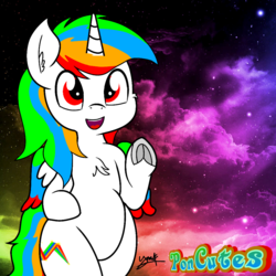 Size: 1000x1000 | Tagged: safe, artist:poncutes, oc, oc only, alicorn, pony, belly, bipedal, frog (hoof), hello, male, solo, stallion, stars, underhoof
