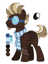 Size: 616x822 | Tagged: safe, artist:shady-bush, oc, oc only, pegasus, pony, clothes, goggles, male, scarf, simple background, solo, stallion, transparent background
