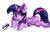 Size: 1900x1200 | Tagged: safe, artist:oofycolorful, twilight sparkle, alicorn, pony, g4, ear fluff, eyebrows, eyebrows visible through hair, female, heart eyes, leg fluff, prone, simple background, solo, twilight sparkle (alicorn), white background, wingding eyes