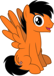 Size: 4000x5614 | Tagged: safe, artist:parclytaxel, oc, oc only, oc:power drift, pegasus, pony, 2020 community collab, derpibooru community collaboration, .svg available, absurd resolution, looking at you, male, simple background, sitting, smiling, solo, spread wings, stallion, transparent background, vector, wings