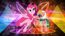 Size: 3840x2160 | Tagged: safe, artist:jhayarr23, artist:laszlvfx, artist:wissle, edit, pinkie pie, somnambula, earth pony, pegasus, pony, g4, female, high res, mare, show accurate, wallpaper, wallpaper edit