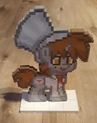Size: 2304x2920 | Tagged: safe, artist:akififi, oc, oc only, oc:bouquet garni, pony, unicorn, pony town, chef, chef's hat, craft, hat, high res, irl, photo, sculpture, solo, statue, wood