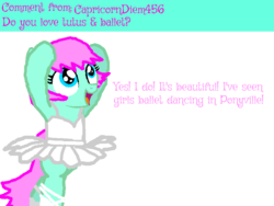 Size: 960x720 | Tagged: safe, artist:angrymetal, oc, oc only, oc:beauty dash, pony, 1000 hours in ms paint, answer, arms in the air, ballerina, ballet, ballet slippers, clothes, en pointe, looking up, question, simple background, solo, transparent background, tutu, tutu cute