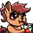 Size: 112x112 | Tagged: safe, artist:cipple, oc, oc only, oc:chestnut, earth pony, pony, apple juice, cute, emote, female, juice, sipping, twitch