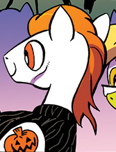 Size: 167x219 | Tagged: safe, idw, official comic, bittersweet (g4), earth pony, pony, g4, spoiler:comic, spoiler:comic10, jack skellington, pumpkin prince pony, the nightmare before christmas, unnamed character, unnamed pony
