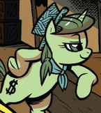 Size: 145x162 | Tagged: safe, idw, money talks (g4), pony, unicorn, g4, spoiler:comic, spoiler:comic13, cropped, picture for breezies, pirate