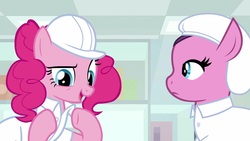 Size: 1920x1080 | Tagged: safe, screencap, lavender flask, pinkie pie, pony, g4, the last laugh, hard hat